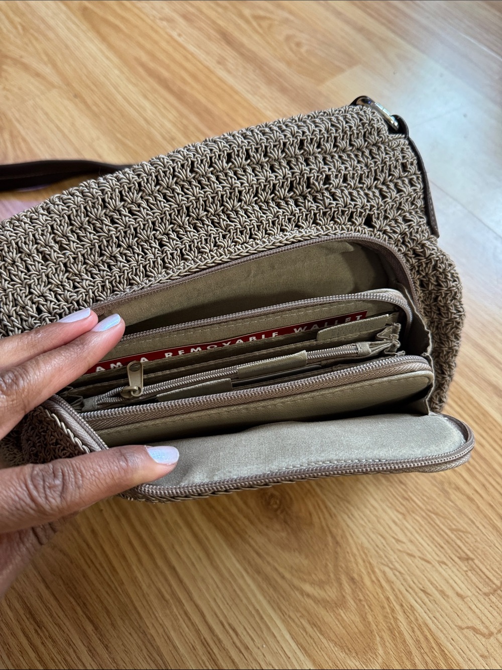 Rosetti Brown Crochet Shoulder Bag with Matching Wallet 🔅 - Picture 8 of 9